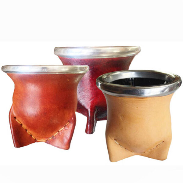 Mate vidrio forrado en vaqueta