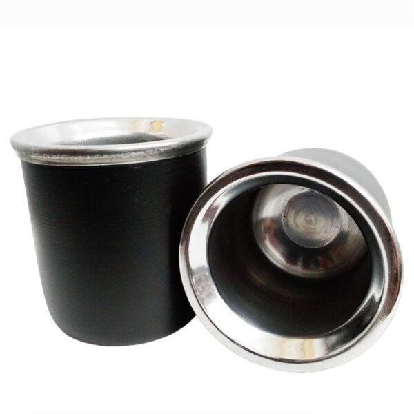 Mate de acero termico vasito negro